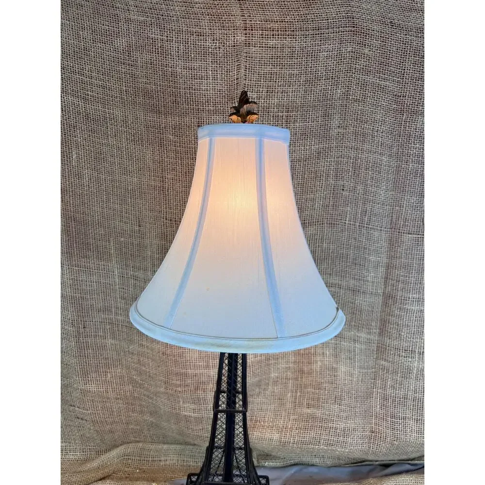 Adesso Eifel Tower Novelty Table Lamp with White Fabric Shade